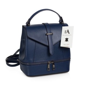 Rucsac dama din piele naturala DiAmanti Enna Blu Scuro